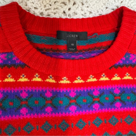 J. Crew Red Multicolor Sweater Size XS - Picture 3 of 5